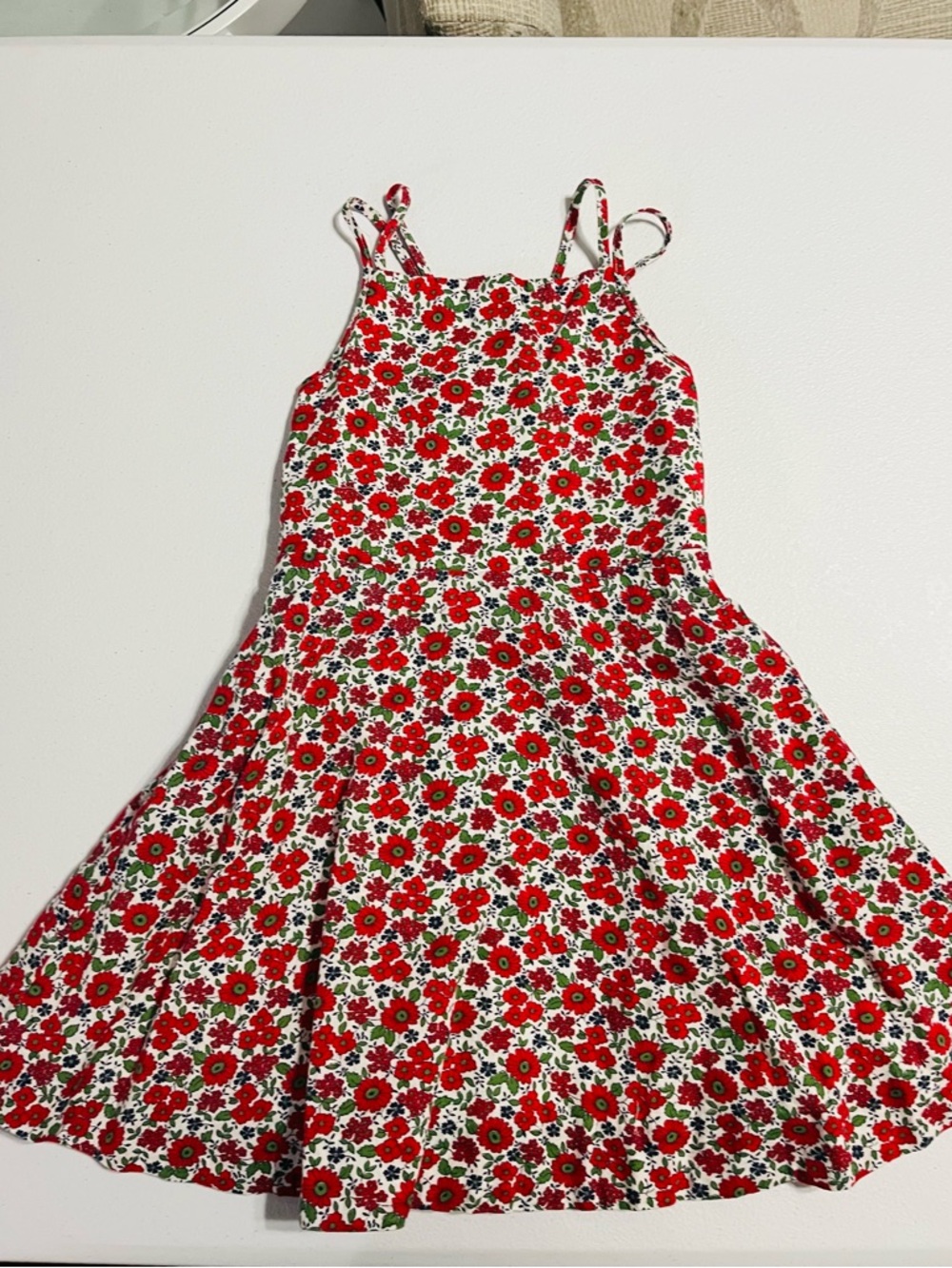 Polo by Ralph Lauren Red Floral Spaghetti-Strap Sundress